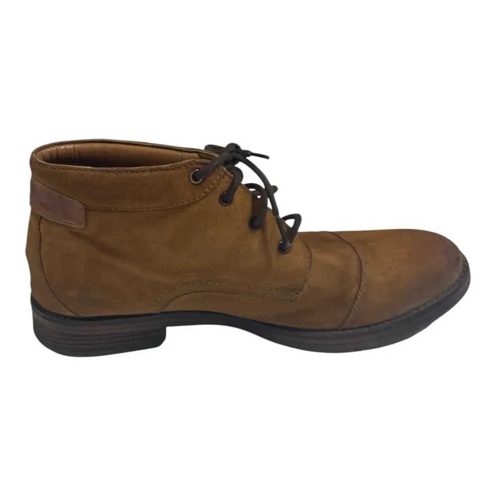 Clarks Men’s Brown Suede Cap Toe Chukka Ankle Boots Lace Up Size 12 M Casual